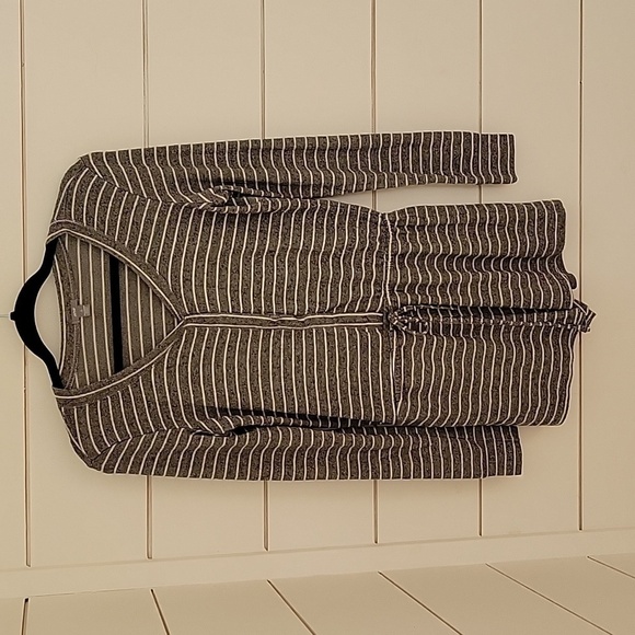 Aerie small light terry cloth romper grey and white striped - Picture 1 of 3